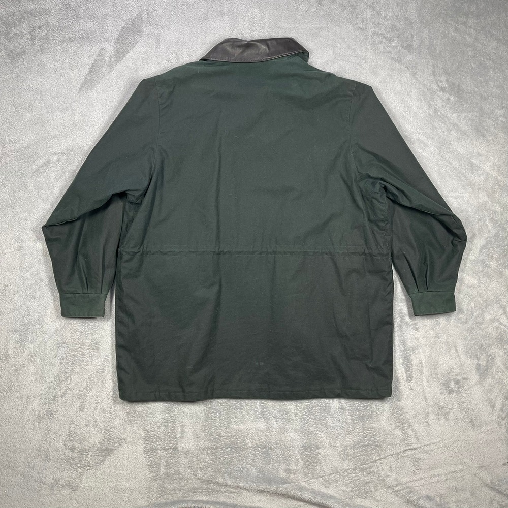 Blarney Castle Designs Ireland Field Jacket Mens M Green Leather Collar READ - Picture 7 of 8